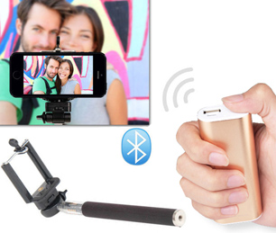 Bluetooth Selfie Stick with 4000 Mah Powerbank